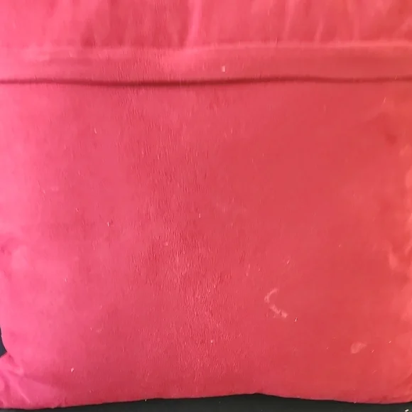 Pier 1 100% Cowhide Red Accent Pillow with Geometric Design - Picture 4 of 7